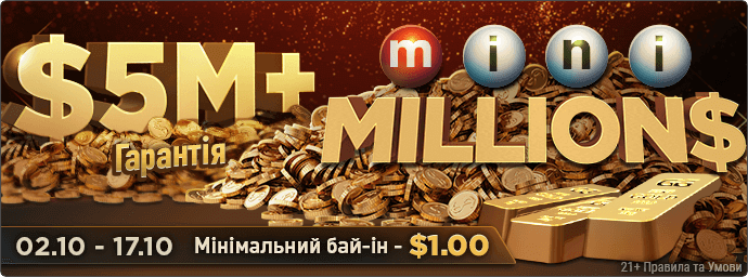 У серії турнірів Mini MILLION$ від GGPoker буде розіграно щонайменше $5M
