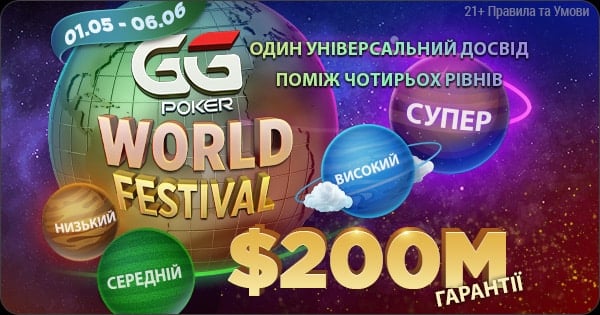 GGPoker анонсує найбільшу серію турнірів в історії – GGPoker World Festival з гарантією $200,000,000